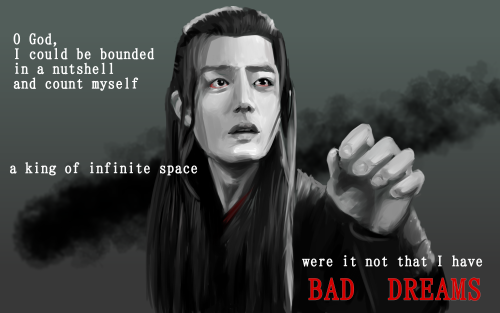 wwxadhd:Shakespeare x MDZS/The Untamed Characters, pt. 1Wei WuxianThe quote is from Hamlet