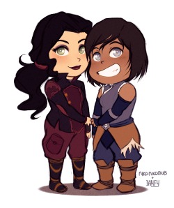 nikoniko808:  korrasami collab with iahfy ! :3  she colored it and fixed my mistakes lol thank (p.s. its transparent)  glee! Chibi Korrasami &lt;3 &lt;3 &lt;3 &lt;3