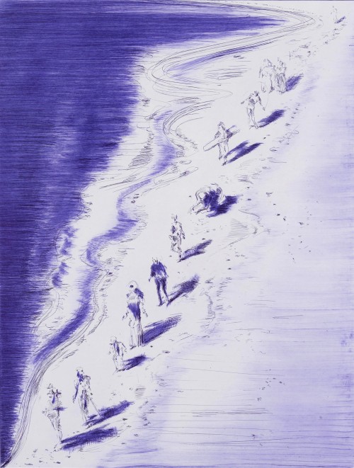 wtxch: Wayne Thiebaud (American, 1920–2021) Tide Figures, 2006Drypoint and etching in colors o