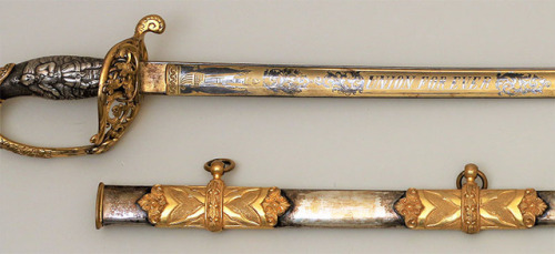 Union officer’s presentation sword, dated 1861.from Gary Hendershott Antiques