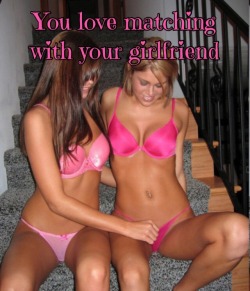 sissyteritoo:  silkyunderneath:  Our bikinis