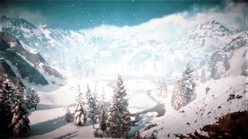 Winter scene in RDR2. This game is beyond beautiful.