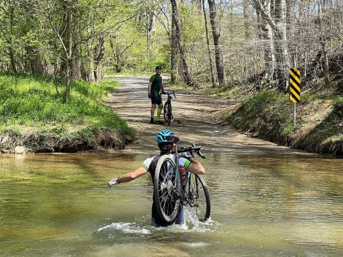 Beautiful ride today on some Loudon County gravel. An unexpected water feature added some adventure 