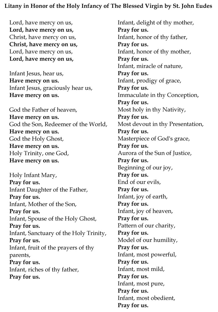 Totus Tuus Maria • Litany in Honor of the Holy Infancy of The Blessed&hellip;