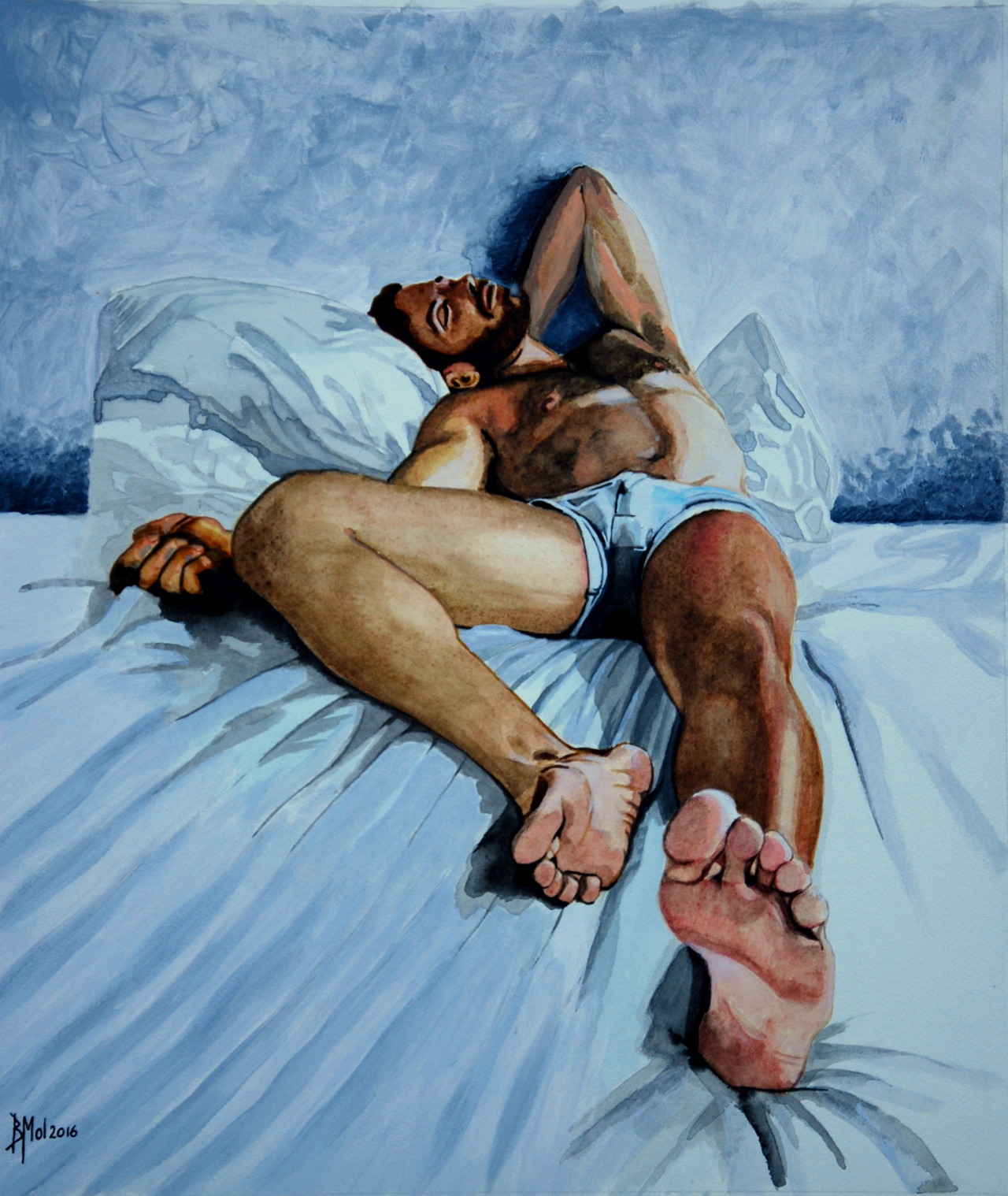 bastiaanmol:  reclyning male , artist: Bastiaan Mol , Netherlands  www.bastiaanmol-art.com