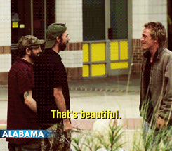 bri-ecrit:  gentlemanbones:   #omg #what is this from  From a Daily Show clip where they attempted to find out which state was the most aggressively anti-gay between Alabama and Mississippi. They paid a couple of actors to pretend to be a gay couple,