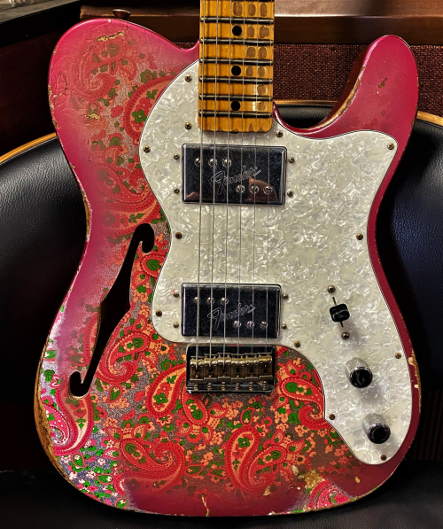 guitarslove:  1972 Fender Telecaster Thinline, Heavy Relic, Aged Pink Paisley – Limited Edition Custom 