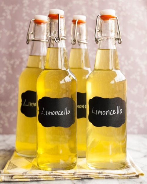 Homemade Limoncello 10 organic lemons, washed and dried 1 bottle vodka 1-4 c sugar, to taste Remove 