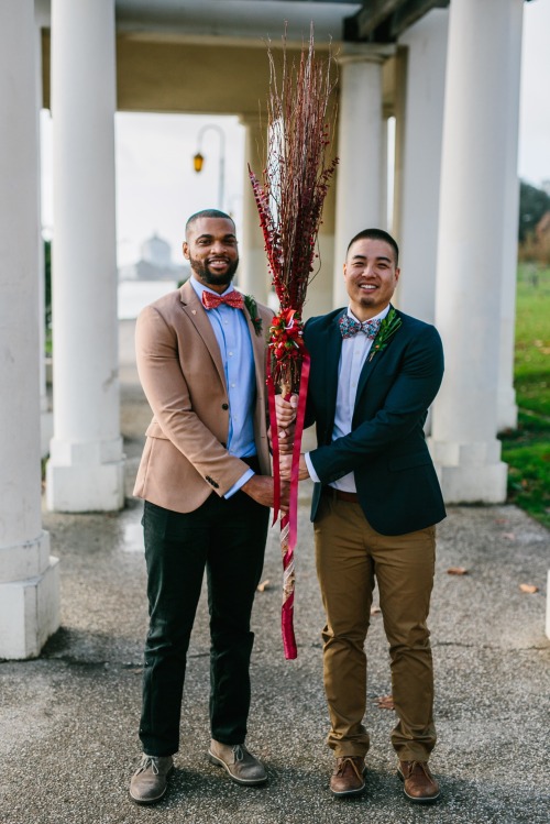 500hedwigs:queermenofcolorinlove:Jumped the red (for good luck) broom with the person closest to my 