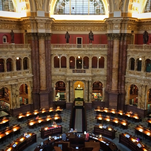 Being here is like that scene in Beauty & the Beast where he gives her an entire library. It’s taking all my energy not to cry over all the beautiful books. (at The Library of Congress)