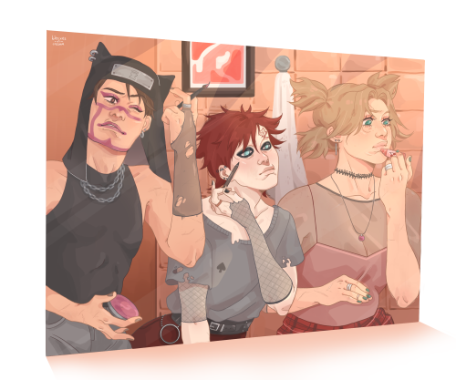 bitcxes-n-cream:  Family time before a night out!!I like to believe Temari, Gaara and Kankuro love d