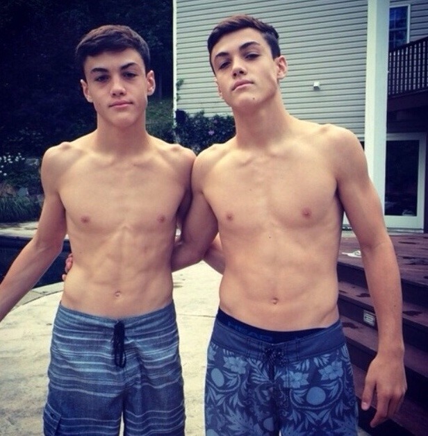 Teenage twin boys models