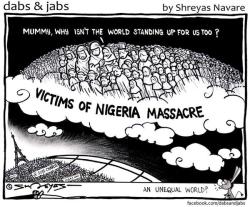 buwamosadi:  &ldquo;The killing of 17 victims in 3 despicable terrorist acts this week prompted a unity march of 1.5 million people including 40 world leaders in Paris. Well done. Maybe it’s just me but did anyone else hear about Nigeria? 2000 civilians