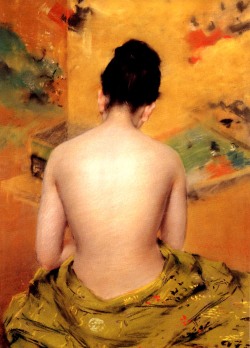 beyond-the-canvas:    William Merritt Chase, Back of a Nude, 1888. 