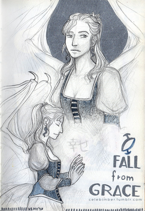 Some Torment sketches from my sketchbook.That kanji there is supposed to be “shiawase&rdq