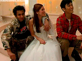 acklesmeddows:Danneel behind the scenes of Harold and Kumar: Escape From Guantanamo Bay