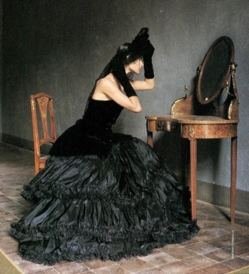 Deborah Turbeville - Dress by Rocco Barocco (Vogue Italia 1987)