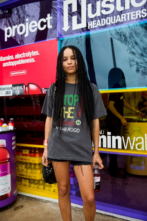 soph-okonedo: Zoe Kravitz visits Vitaminwater Project Hustle headquarters at The Fader Fort