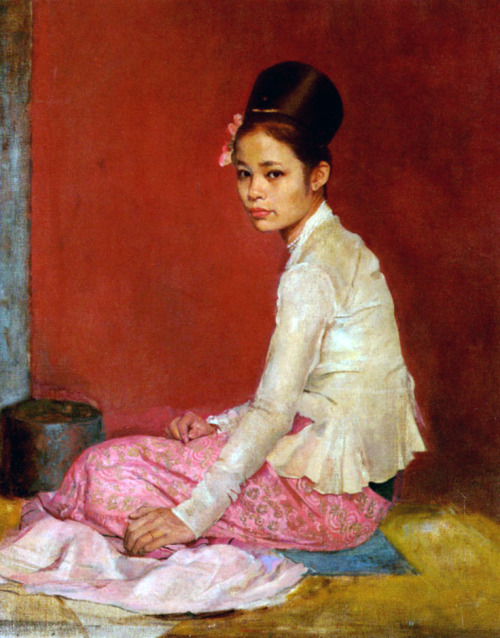 Portraits of Burmese women by Sir Gerald Festus Kelly, early 20th century