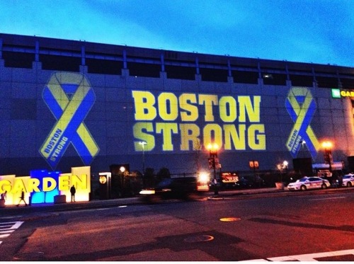 massholehackey:Breathtaking memorial on the side of the TD Garden for the one year anniversary of th