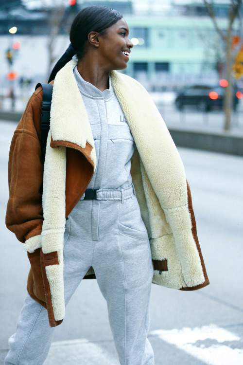 Leomie Anderson at NYFW after a show.by aagdolla