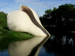 baakum-blog:  Enormous seashell sculpture at Akkulam, Thiruvananthapuram, India