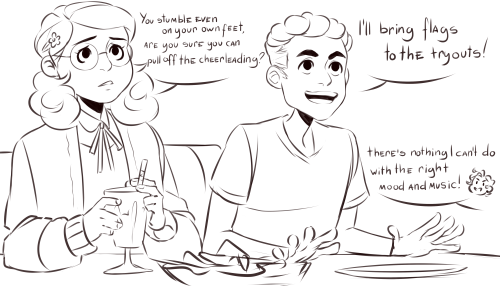 cheerleader AU + human AU :D do you want to see more of it? (not sure if I ever draw it again but st