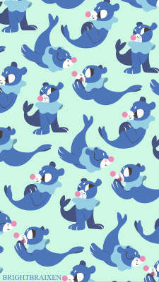 brightbraixen:  Popplio + colors I’d like Shiny Popplio to be. I received a lot of messages asking if my Litten pattern could be used as wallpaper, and the answer is yes! Feel free to use these images as your phone BGs! All I ask if that you do not