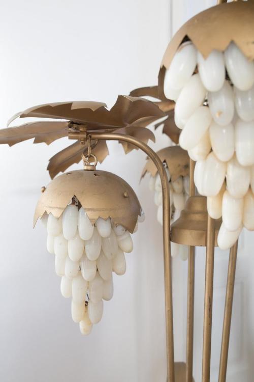 figdays:  Alabaster Grapes Mid Century Gilt Metal Floor Lamp // ByMoho