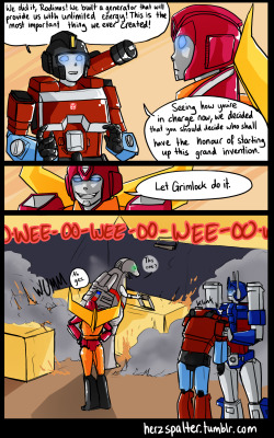 herzspalter:  I’ll probably dedicate an entire picture set to Rodimus’ amazing douchebaggery and wonderfully batshit insane decisions. 