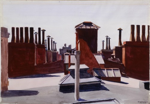 Roofs, Washington SquareEdward Hopper (American; 1882–1967)1926Watercolor over charcoal on paperCarn