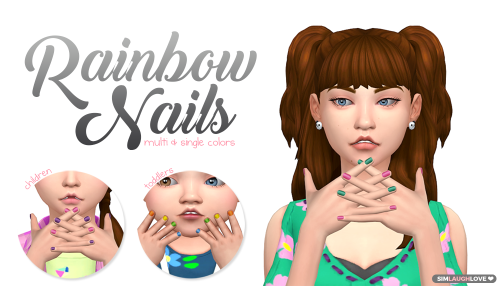 simlaughlove: Rainbow Nails - I’ve had quite a few asks about my rainbow/multi-color nails and