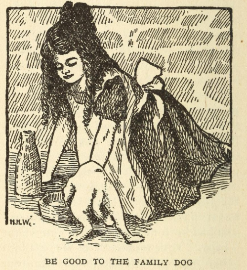 prettypreggydumb:  yesterdaysprint:   The Young Folks’ Book of Etiquette, Chicago, 1905 Treating a woman like you’d treat a beloved pet is great way to think about it. A man who shouts and screams at his dog is a joke. A man who tortures his dog out