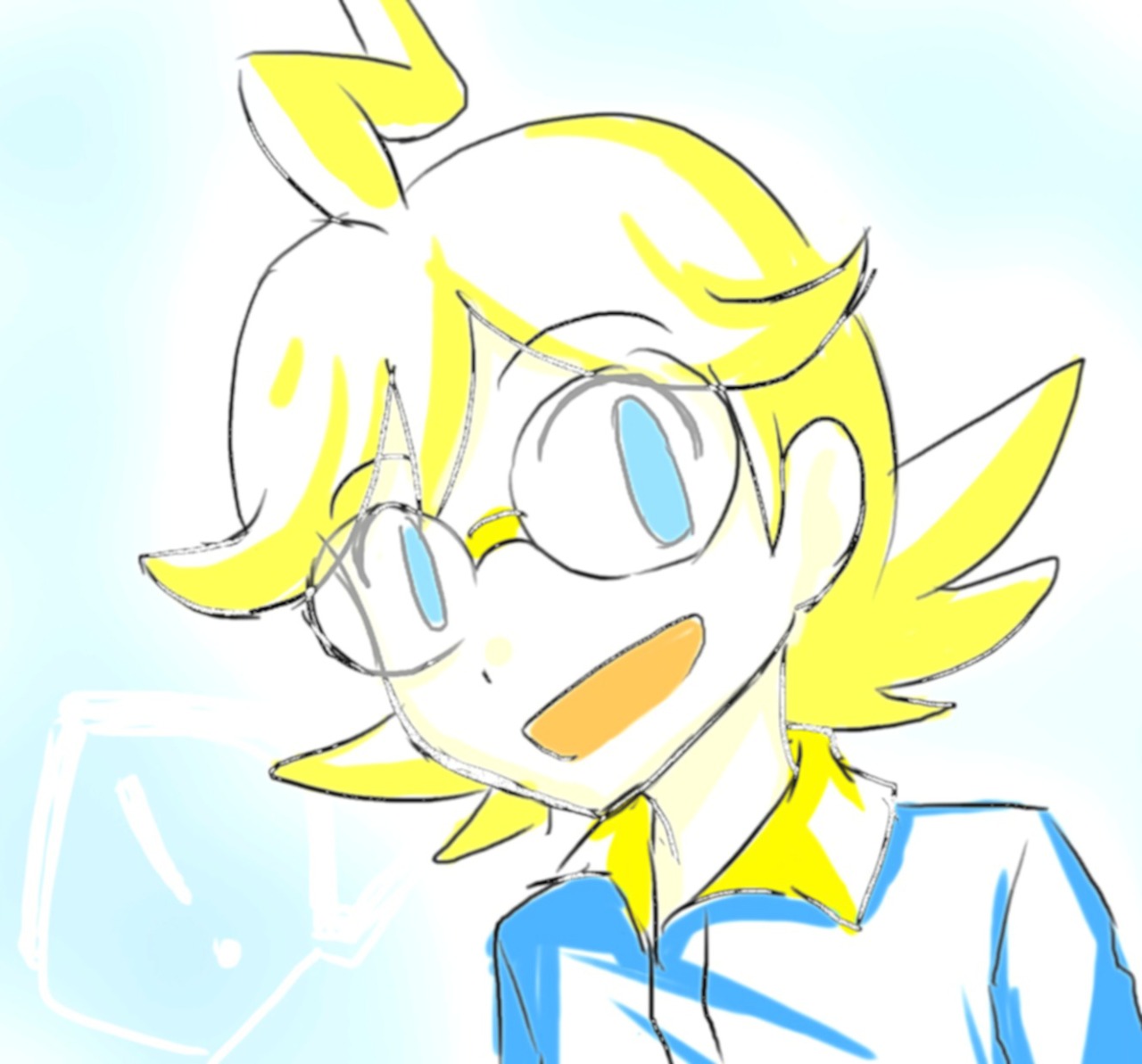 hazellarts:  a quick doodle after hearing his song ^///^