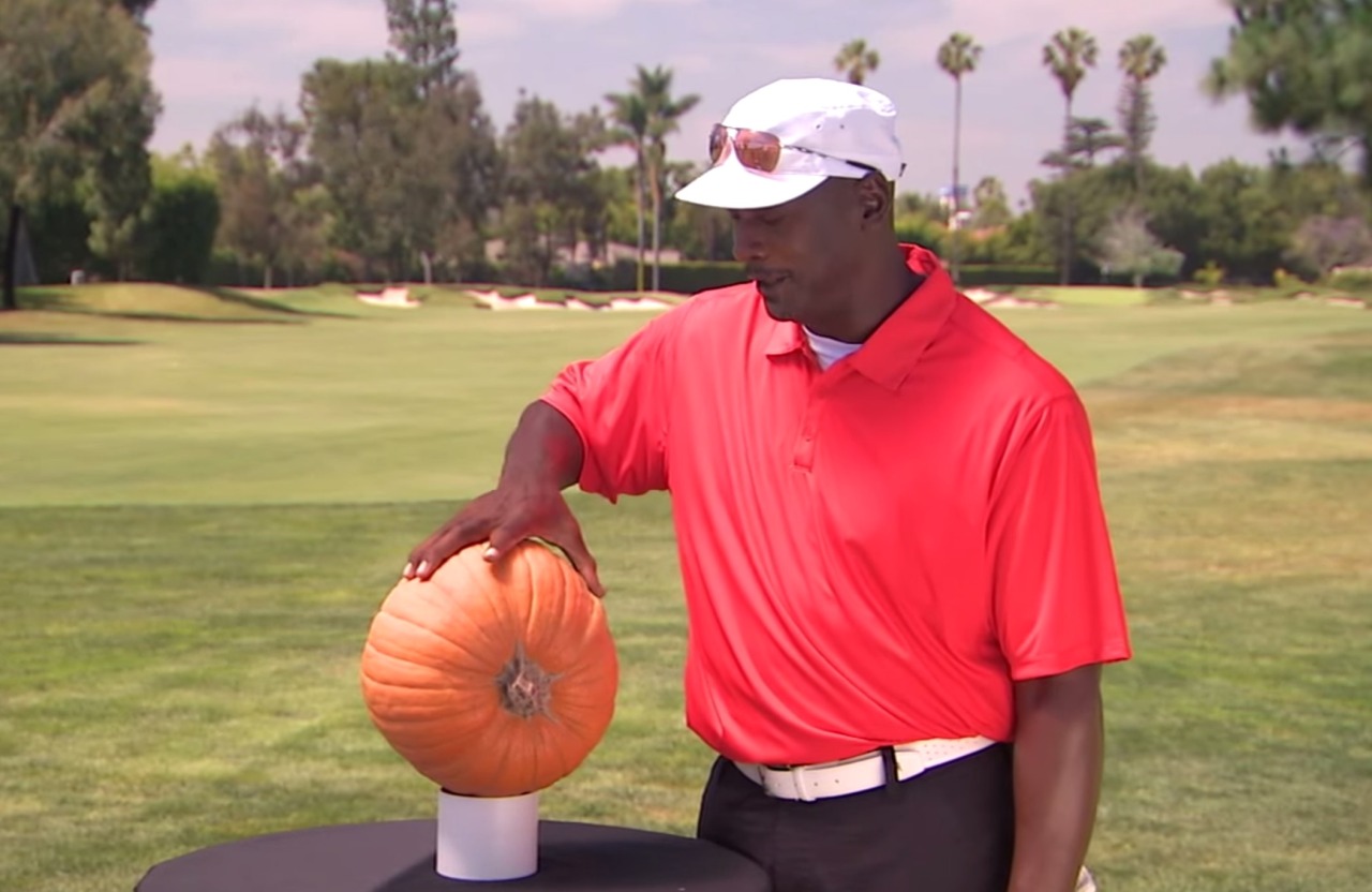 Watch Michael Jordan Try To Palm A Pumpkin, Disco Ball, And More On Jimmy Kimmel LiveAnother edition of “Can Michael Jordan Palm It?“ — your favorite game Michael Jordan plays annually on a golf course.