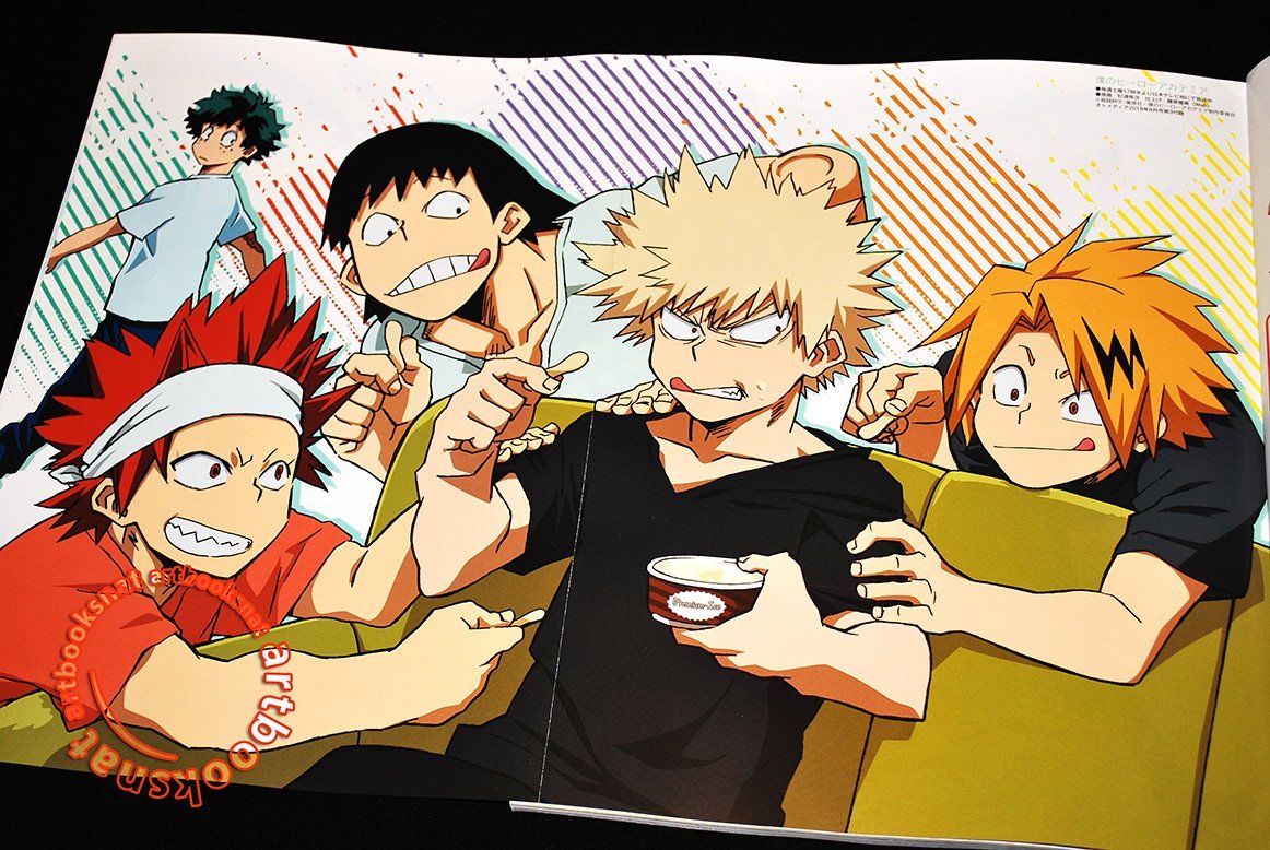 honyakukanomangen:  BnHA illustrations from the August issues of Newtype, Otomedia