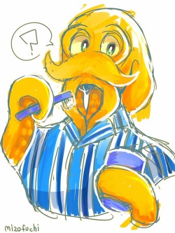 mizofuchi:  Octodad’s mouth.・・・・・・オクトダッド初描き。タコの口が足の方にあるってことを昨日初めて知りました。