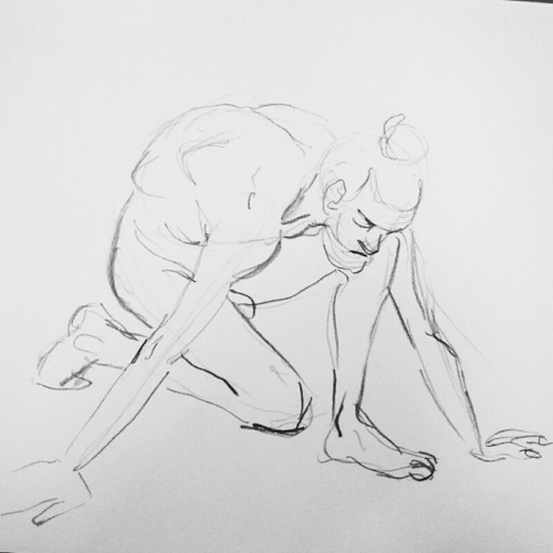 Some life drawing from last week : man-bod with man-bun !