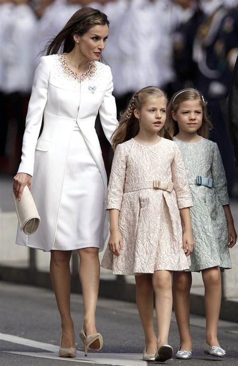 Queen Letizia and her daughters Princess Leonor and Infanta Sofia of Spain