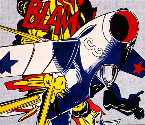artist-lichtenstein:Blam, 1962, Roy LichtensteinMedium: oil,canvas