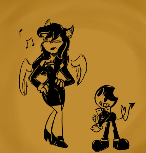 Little Bendy And Alice Doodle. Yes, This Is Somewhat Related To My Au. The Au Will Have A Name Soon,