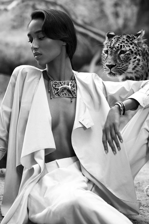 senyahearts:Anais Mali in “On Safari” for Harper’s Bazaar US, March 2015Photographed by: Nathaniel Goldberg