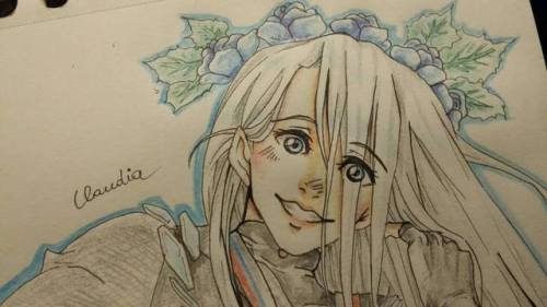 suigintounokage:I really love how I colored young Victor with pencils!The roses are greats!Bless thi