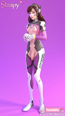 strapy3d: Player one, ready! I was close to be able to release an animation with her today but too much derp, the animation isn’t that good anyway but I’ll post it tomorrow. For now some repost of DVa things I made &gt;:D Where you can also find me: