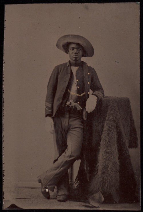 blackhistoryalbum: BUFFALO SOLDIER A studio portrait of an unidentified African American soldier po