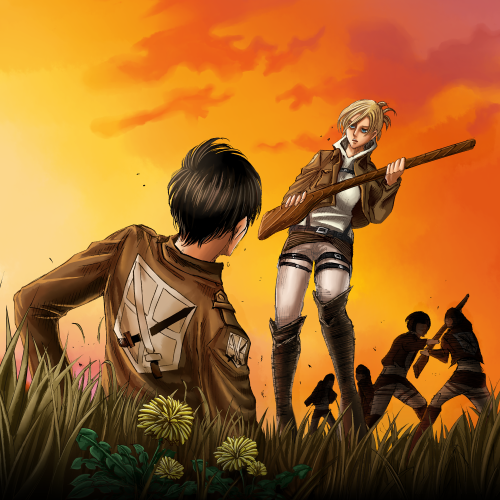 leviskinnyjeans:  Au Smartpass Shingeki no Kyojin Mission Panel Wallpaper Eren, Mikasa, and ArminErw