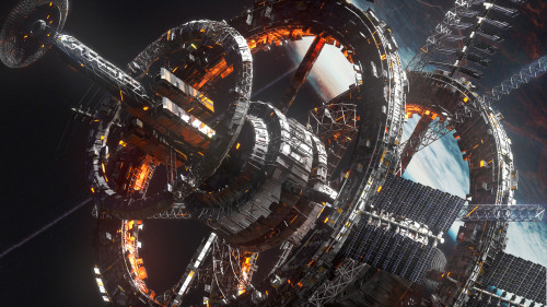 beyonddistantnebulae:Sci Fi Space Station by Pamir Bal