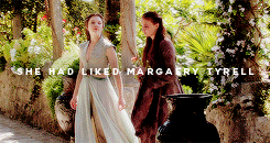 sansalayned:Margaery Tyrell: Sansa Stark’s perspective vs. Cersei Lannister’s(requested by @mistress