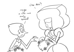 gemgleam:  Pearl and Garnet making flower