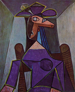 artist-picasso:  Portrait of woman, Pablo PicassoSize: 100x81 cm